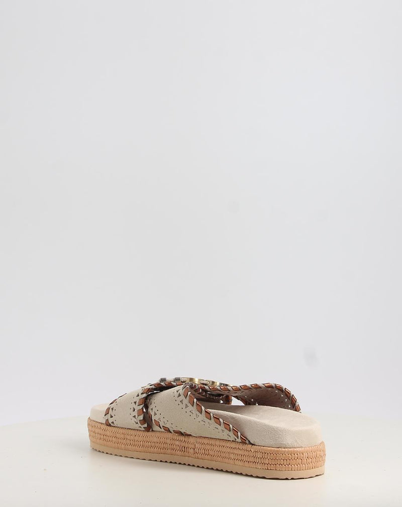 Sandalias MOU CRISS-CROSS SANDAL MET.STITCH beig